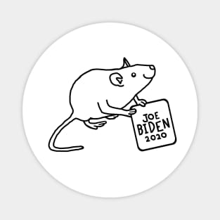 Cute Rat with Joe Biden 2020 Sign Outline Magnet